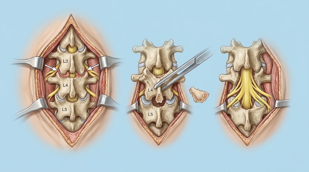 عملية استئصال الصفيحة الفقرية Laminectomy لتوسيع القناة الشوكية